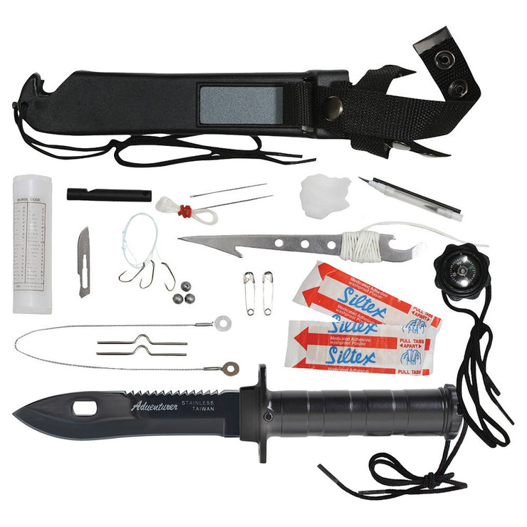 ROTHCO deluxe Adventurer Survival Kit Knife BLACK