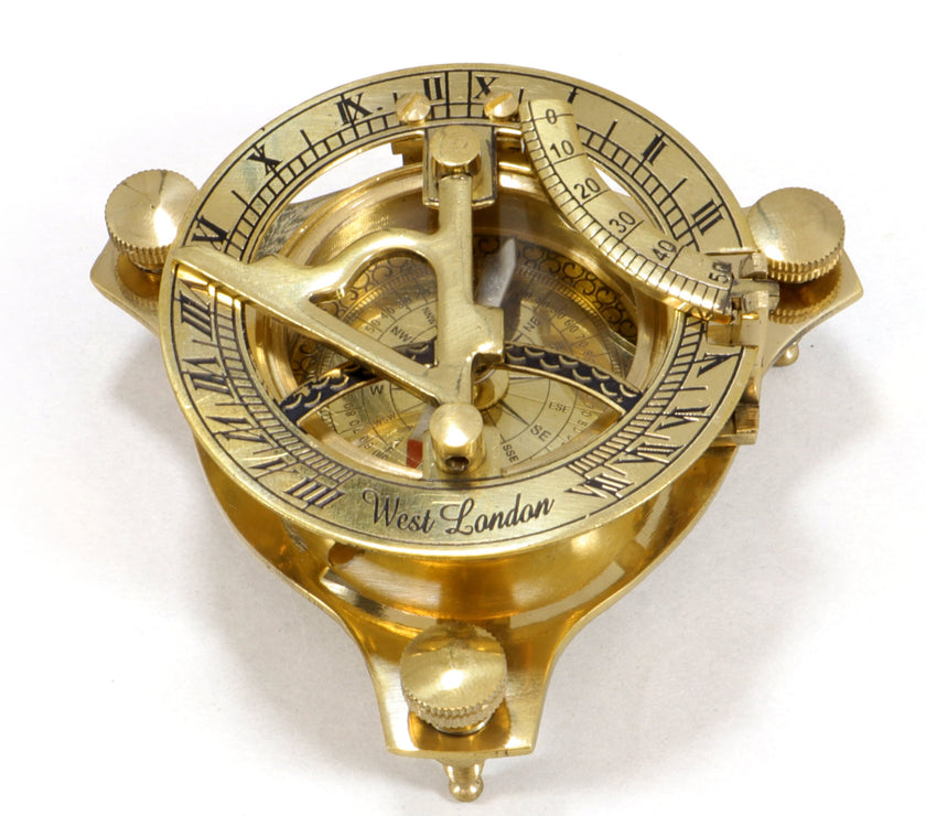 Origin Outdoors brass Sextant SUNDIAL in Wooden Box