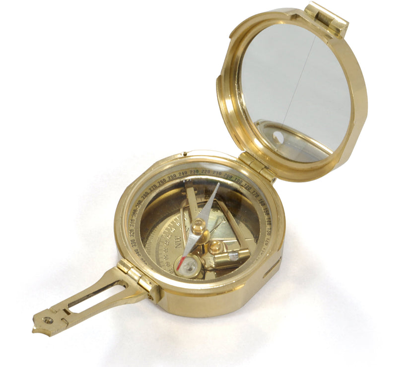 Origin Outdoors brass compass in wooden box