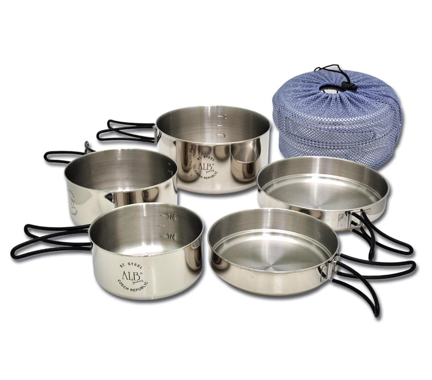 ALB mess kit EVEREST five-part stainless steel with coating